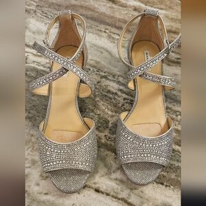 NIB Diamond Low‎ Heel Dress Shoes Wedding Prom Special Occasion